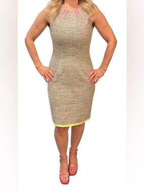 Ellie Tahari Sleeveless Tweed Sheath Dress